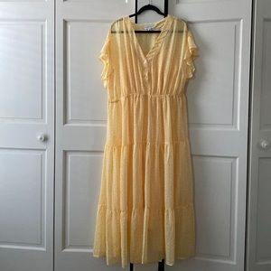 Yellow flowy dress